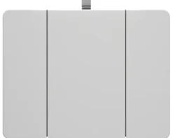 Badmöbel-Set Pelipal Serie 4005 BxHxT 212 x 200 x 49,1 cm Frontfarbe grau hochglanz Badmöbelset 5-teilig und mehr mit Waschtisch Glas weiß und Glaswaschtisch Spiegelschrank mit LED-Beleuchtung Waschtischunterschrank Hochschrank Wandschrank Unterschrank