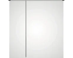 Badmöbel-Set Pelipal Sunline 105 BxHxT 66 x 200 x 46,5 cm Frontfarbe graphit struktur quer mit Keramik-Waschtisch Waschtischunterschrank und Spiegelschrank mit LED-Beleuchtung