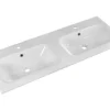 Badmöbel-Set Pelipal Sunline 121 BxHxT 121 x 200 x 46 cm Frontfarbe sangallo grau mit Mineralguss-Doppelwaschtisch Waschtischunterschrank 3 Schubkästen und Spiegelschrank mit LED-Beleuchtung