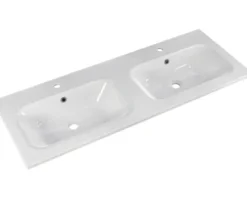 Badmöbel-Set Pelipal Sunline 121 BxHxT 121 x 200 x 46 cm Frontfarbe sangallo grau mit Mineralguss-Doppelwaschtisch Waschtischunterschrank 3 Schubkästen und Spiegelschrank mit LED-Beleuchtung