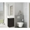 Badmöbel-Set Sanox Maxim Frontfarbe black oak BxHxT 40 x 65 x 22 mm mit Keramikwaschtisch