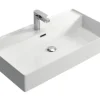 Badmöbel-Set Sanox Maxx XL BxHxT 81 x 183 x 45,5 cm Frontfarbe tabacco mit Waschtisch Keramik weiß