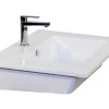 Badmöbel-Set Sanox Porto BxHxT 71 x 57 x 51 cm Frontfarbe beton anthrazit mit Waschtisch Keramik weiß