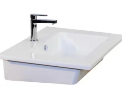 Badmöbel-Set Sanox Porto BxHxT 71 x 57 x 51 cm Frontfarbe beton anthrazit mit Waschtisch Keramik weiß