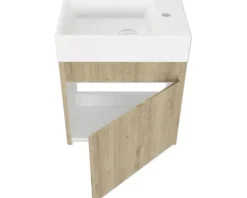 Badmöbelset 2-teilig form&style Avellino BxHxT 45 x 54 x 28 cm Frontfarbe eiche mit Waschtisch Keramik