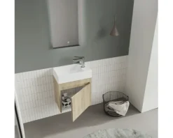 Badmöbelset 2-teilig form&style Avellino BxHxT 45 x 54 x 28 cm Frontfarbe eiche mit Waschtisch Keramik