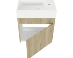 Badmöbelset 2-teilig form&style Avellino BxHxT 45 x 54 x 28 cm Frontfarbe eiche mit Waschtisch Keramik