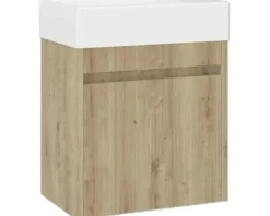 Badmöbelset 2-teilig form&style Avellino BxHxT 45 x 54 x 28 cm Frontfarbe eiche mit Waschtisch Keramik