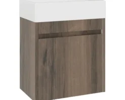 Badmöbelset 2-teilig form&style Avellino BxHxT 45 x 54 x 28 cm Frontfarbe nuss mit Waschtisch Keramik