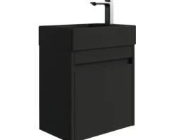 Badmöbelset 2-teilig form&style Avellino BxHxT 45 x 54 x 28 cm Frontfarbe schwarz mit Waschtisch Keramik schwarz
