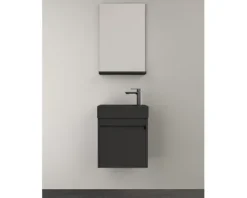 Badmöbelset 2-teilig form&style Avellino BxHxT 45 x 54 x 28 cm Frontfarbe schwarz mit Waschtisch Keramik schwarz