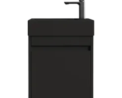 Badmöbelset 2-teilig form&style Avellino BxHxT 45 x 54 x 28 cm Frontfarbe schwarz mit Waschtisch Keramik schwarz