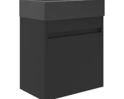 Badmöbelset 2-teilig form&style Avellino BxHxT 45 x 54 x 28 cm Frontfarbe schwarz mit Waschtisch Keramik schwarz