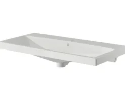Badmöbelset 3-teilig Pelipal Serie 4035 BxHxT 90 x 200 x 43,5 cm Frontfarbe eiche riviera mit Waschtisch Keramik weiß und Keramik-Waschtisch Waschtischunterschrank Spiegel mit LED-Beleuchtung Griff chrom glanz 40350900112470