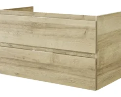 Badmöbelset 3-teilig Pelipal Serie 4035 BxHxT 90 x 200 x 45 cm Frontfarbe eiche riviera mit Waschtisch Keramik weiß und Keramik-Waschtisch Waschtischunterschrank Spiegelschrank mit LED-Beleuchtung 40350900121470
