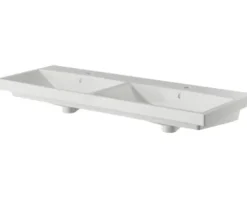 Badmöbelset 3-teilig Pelipal Serie 4035 BxHxT 120 x 200 x 45 cm Frontfarbe eiche riviera mit Waschtisch Keramik weiß und Keramik-Doppelwaschtisch Waschtischunterschrank Spiegelschrank mit LED-Beleuchtung Griff chrom glanz 40351200111470