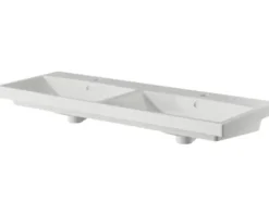 Badmöbelset 3-teilig Pelipal Serie 4035 BxHxT 120 x 200 x 45 cm Frontfarbe eiche riviera mit Waschtisch Keramik weiß und Keramik-Doppelwaschtisch Waschtischunterschrank Spiegelschrank mit LED-Beleuchtung 40351200121470