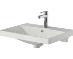 Badmöbelset 3-teilig Pelipal Serie 4035 BxHxT 60 x 200 x 45 cm Frontfarbe eiche riviera mit Waschtisch Keramik weiß und Keramik-Waschtisch Waschtischunterschrank Spiegelschrank mit LED-Beleuchtung 40350600121470