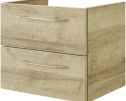 Badmöbelset 3-teilig Pelipal Serie 4035 BxHxT 60 x 200 x 45 cm Frontfarbe eiche riviera mit Waschtisch Keramik weiß und Keramik-Waschtisch Waschtischunterschrank Spiegelschrank mit LED-Beleuchtung Griff chrom glanz 40350600111470