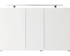 Badmöbelset 3-teilig Pelipal Serie 4035 BxHxT 120 x 200 x 45 cm Frontfarbe grau mit Waschtisch Keramik weiß und Keramik-Doppelwaschtisch Waschtischunterschrank Spiegelschrank mit LED-Beleuchtung 40351200121030