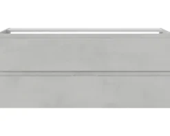 Badmöbelset 3-teilig Pelipal Serie 4035 BxHxT 120 x 200 x 45 cm Frontfarbe grau mit Waschtisch Keramik weiß und Keramik-Doppelwaschtisch Waschtischunterschrank Spiegelschrank mit LED-Beleuchtung 40351200121030