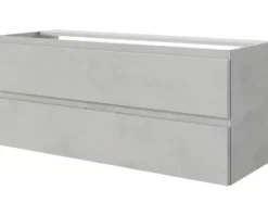 Badmöbelset 3-teilig Pelipal Serie 4035 BxHxT 120 x 200 x 45 cm Frontfarbe grau mit Waschtisch Keramik weiß und Keramik-Doppelwaschtisch Waschtischunterschrank Spiegelschrank mit LED-Beleuchtung 40351200121030