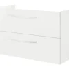 Badmöbelset 4-teilig Pelipal Serie 4035 BxHxT 118 x 61,2 x 44,5 cm Frontfarbe weiß mit Waschtisch Keramik weiß Griff chrom glanz 40351200211500