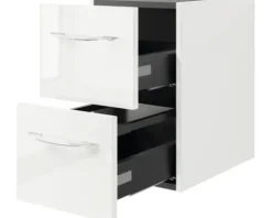 Badmöbelset 4-teilig Pelipal Serie 4035 BxHxT 118 x 61,2 x 44,5 cm Frontfarbe weiß mit Waschtisch Keramik weiß Griff chrom glanz 40351200211500