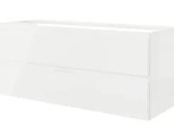 Badmöbelset 3-teilig Pelipal Serie 4035 BxHxT 120 x 200 x 45 cm Frontfarbe weiß mit Waschtisch Keramik weiß und Keramik-Doppelwaschtisch Waschtischunterschrank Spiegelschrank mit LED-Beleuchtung 40351200121150