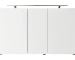 Badmöbelset 3-teilig Pelipal Serie 4035 BxHxT 120 x 200 x 45 cm Frontfarbe weiß mit Waschtisch Keramik weiß und Keramik-Doppelwaschtisch Waschtischunterschrank Spiegelschrank mit LED-Beleuchtung 40351200121150