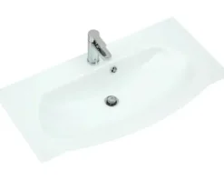 Badmöbelset 3-teilig Pelipal xpressline 4005 BxHxT 92 x 200 x 49,1 cm Frontfarbe grau hochglanz mit Waschtisch Glas weiß und Glaswaschtisch Waschtischunterschrank Spiegelschrank mit LED-Beleuchtung Griff chrom glanz 992.0900212 9920900212
