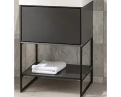 Badmobil Waschtischunterschrank Chicago BxHxT 59 x 80.5 x 44.5 cm anthrazit