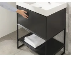 Badmobil Waschtischunterschrank Chicago BxHxT 59 x 80.5 x 44.5 cm anthrazit