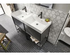 Badmobil Waschtischunterschrank Chicago BxHxT 59 x 80.5 x 44.5 cm anthrazit