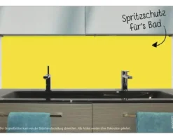 Badrückwand mySPOTTI aqua schwefelgelb 90x45 cm