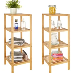 Badregal tectake Cornelia aus Bambus 33 x 33 x 97 cm