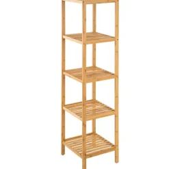 Badregal tectake Paola aus Bambus 33 x 33 x 141 cm