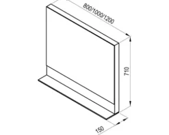 Badspiegel RAVAK Formy 120 x 71 cm mit Ablage weiß