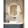 Badspiegel Spiegel Cordia ROUND LINE MIRROR WITH COSMETIC MIRROR Ø 80 cm IP 44