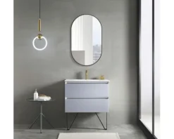 Badspiegel DSK black Oval matt 60 x 100 cm