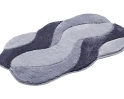 Badteppich Grund Carmen 60 x 100 cm grau schwarz
