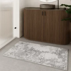 Badteppich Samu Greige-platin grau OEKO-TEX 80x150 cm