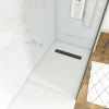 Befliesbares Duschelement Aurlane Showerplate 80 x 120 x 4 cm Rinnenabdeckung schwarz matt FAC343