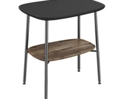 Beistelltisch VitrA Plural BxHxT 56,5 x 59 x 41,5 cm Ablagen schwarz matt / Eiche und Fußgestell schwarz matt