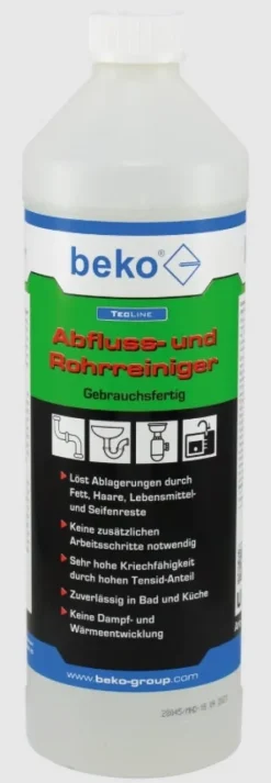 Beko Abfluss- und Rohrreiniger TecLine 1l gebrauchsfertig - 1 Flasche