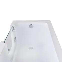 BELVIT Seniorenbadewanne 170 cm Rechteck Badewanne mit Einstieg links, barrierefreie Dusch-Badewanne für Senioren und Erwachsene