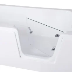 BELVIT Seniorenbadewanne 170 cm Rechteck Badewanne mit Einstieg rechts, barrierefreie Dusch-Badewanne für Senioren und Erwachsene, Weiß