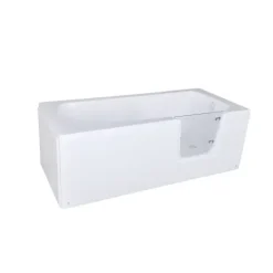 BELVIT Seniorenbadewanne 170 cm Rechteck Badewanne mit Einstieg rechts, barrierefreie Dusch-Badewanne für Senioren und Erwachsene, Weiß
