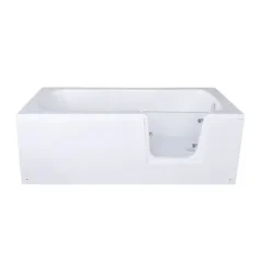 BELVIT Seniorenbadewanne 170 cm Rechteck Badewanne mit Einstieg rechts, barrierefreie Dusch-Badewanne für Senioren und Erwachsene, Weiß