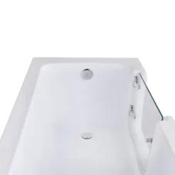 BELVIT Seniorenbadewanne 170 cm Rechteck Badewanne mit Einstieg rechts, barrierefreie Dusch-Badewanne für Senioren und Erwachsene, Weiß